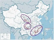 中国丹霞地貌的分布