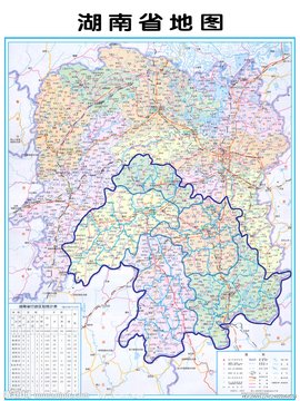 中华人民共和国分省系列地图:湖南省地图_360