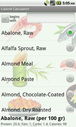 卡路里计算器和食品信息