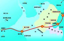 泉州湾跨海大桥线路示意图