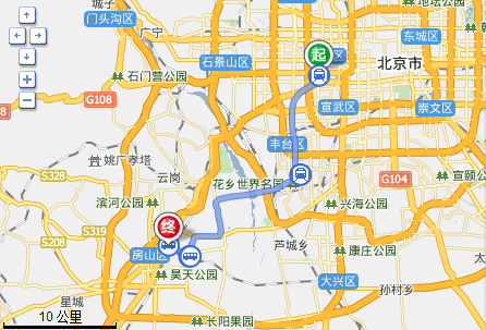 北京西站到房山区长阳原乡小镇一区坐地铁怎么