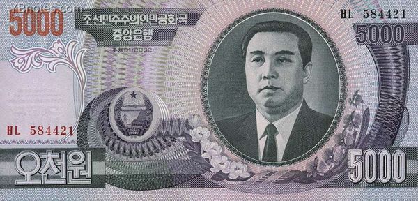 06年朝鲜5000元纸币能兑换多少人民币啊?_3