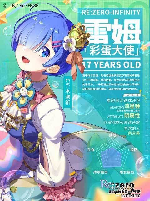 雷姆盛装登场《Re：Zero-INFINITY》彩蛋嘉年华立绘曝光