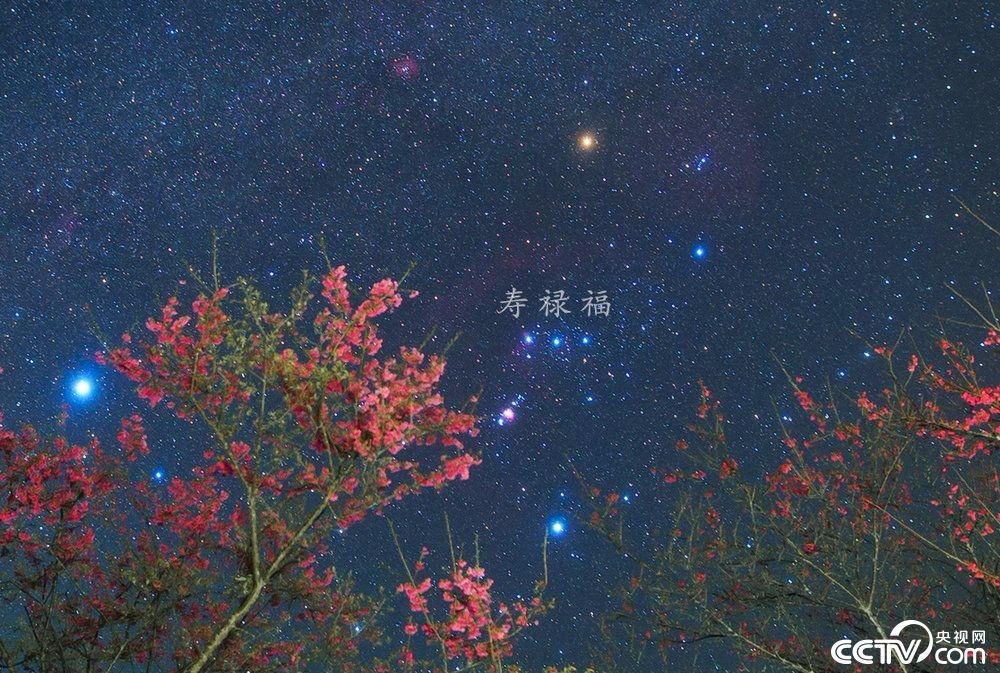 迎接新年的"三星"分别对应着猎户座中由左向右的参宿一,参宿二,参宿三