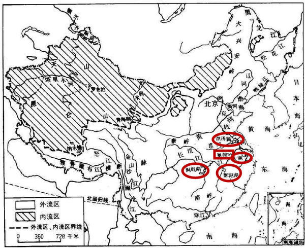 中国主要淡水湖在地图上的具体位置_360问答